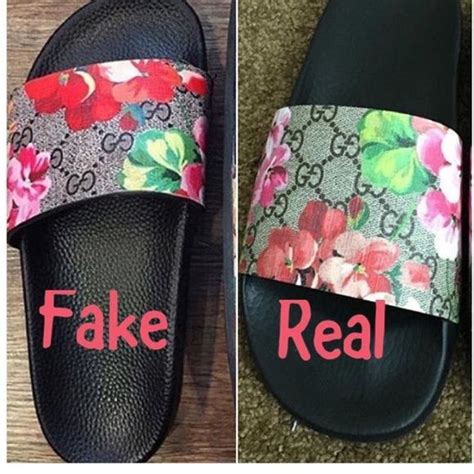 gucci flower slides real vs fake